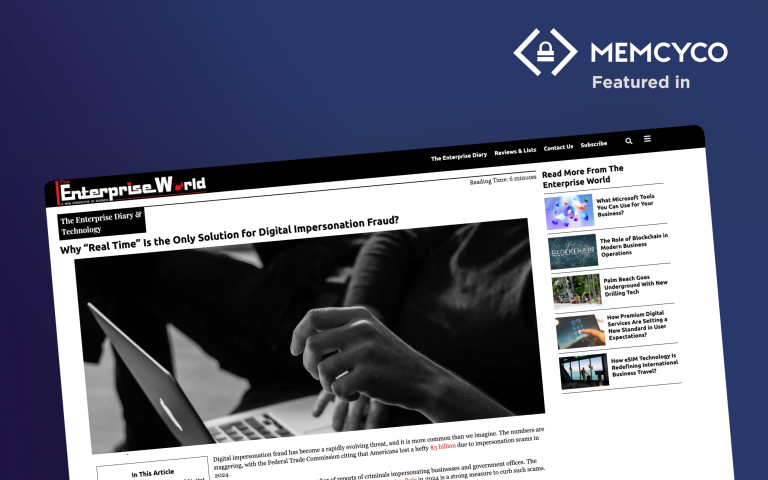 The Enterprise World features Memcyco